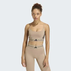 adidas Sujetador De Sujeción Ligera Hyperglam 3-Stripes